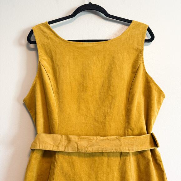 Voodoo Vixen Corduroy A-Line Button Front Dress Mustard NWT Size 3X US 16/18 - Picture 9 of 15